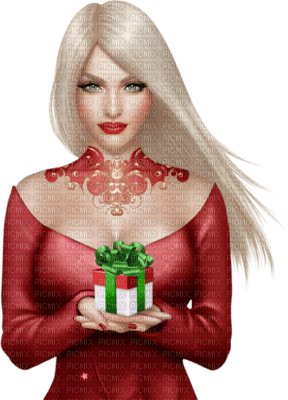 Kaz_Creations Woman-Femme-Red-Noel - png gratis