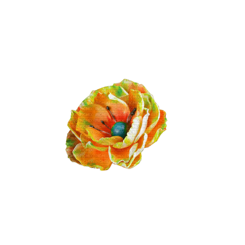 kikkapink deco scrap orange flower - 無料png