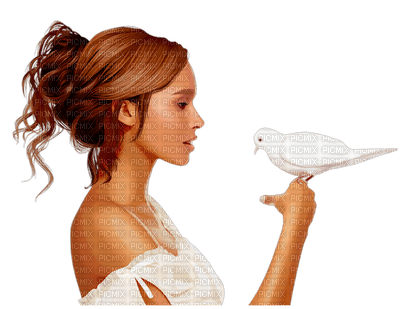 woman dove femme colombe - png gratis