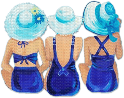 soave woman summer friends  beach vintage - 免费PNG