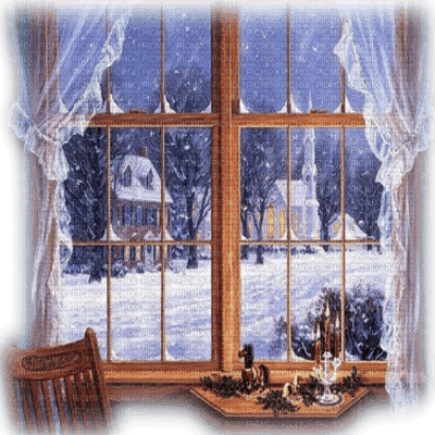 hiver fenetre winter window - PNG gratuit