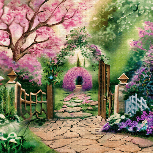 sm3 landscape pink spring image nature garden - png gratis