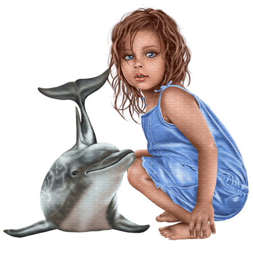 dolceluna baby girl dolphin summer blue - Free PNG