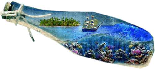 Sea Bottle Landscape Blue Summer  - Bogusia - png gratuito