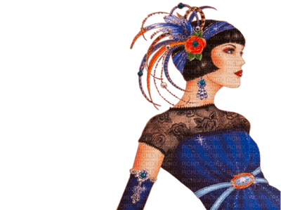 Art Deco woman bp - PNG gratuit