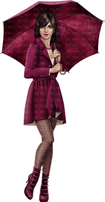 Kaz_Creations Woman Femme With Umbrella - 無料png