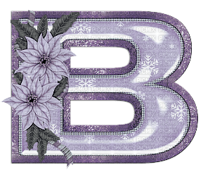 Kaz_Creations Alphabets Christmas Purple  Letter B - 免费PNG
