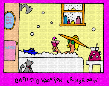bathtub vacation - Free animated GIF
