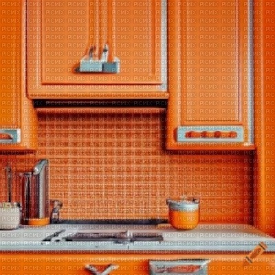 Orange Retro Kitchen - фрее пнг