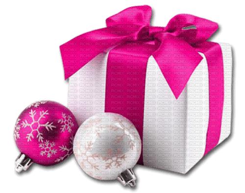 Christmas.Present.White.Pink - nemokama png