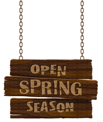 open SPRING SIGN BORDER wood - png gratuito