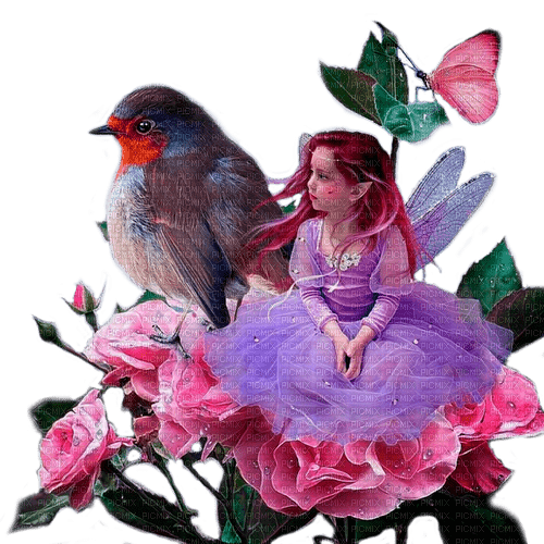 fairy with bird by nataliplus - png ฟรี