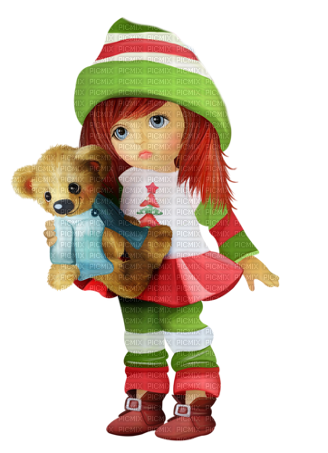 Muñeca con el oso - nemokama png
