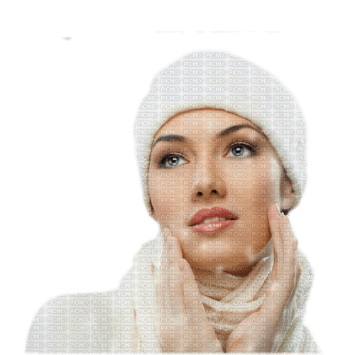Femme avec un bonnet blanc - nemokama png