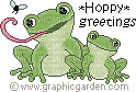 Pixel Frogs Hoppy Greetings - GIF animé gratuit
