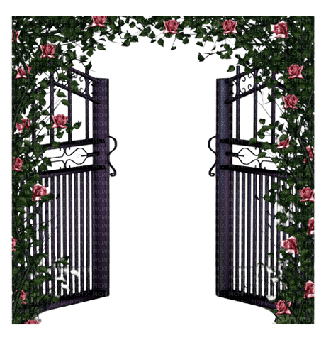 gate/flowers - PNG gratuit