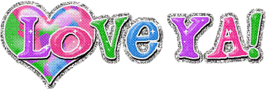 love ya glitter text - Gratis animeret GIF