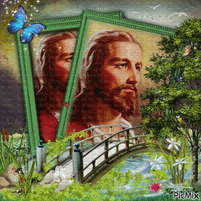 Jesus Christ and Nature - Gratis geanimeerde GIF