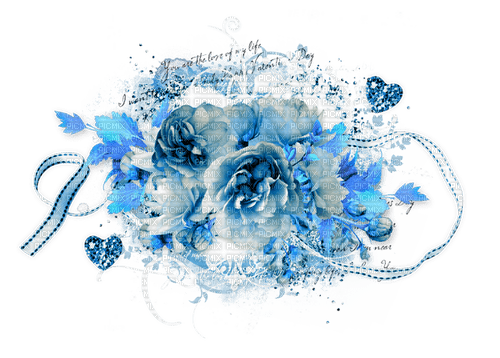 Flowers.Deco.Blue - Free PNG