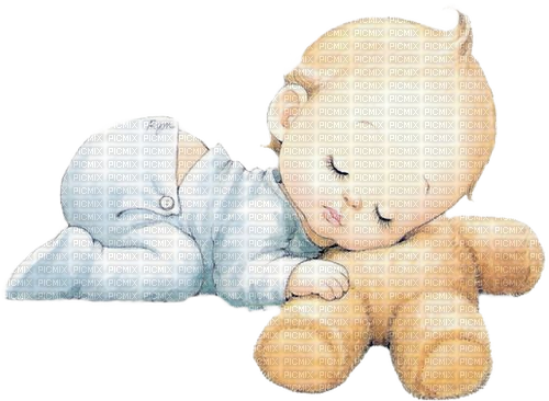 Baby, Junge, schlafen, Teddy - PNG gratuit