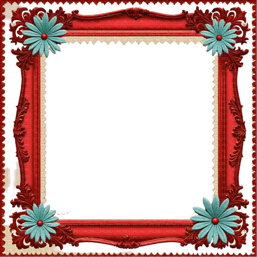 red deco scrap vintage frame - gratis png