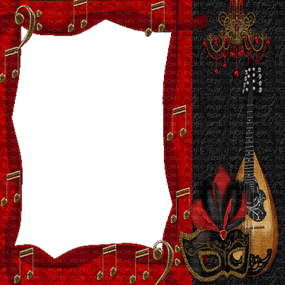 frame cadre rahmen tube notes mask red music  fond - zadarmo png