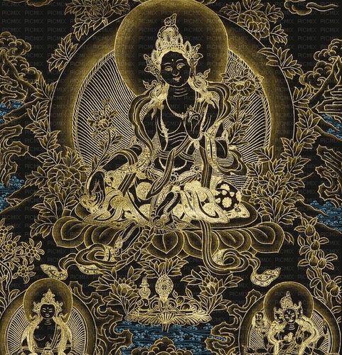 Rena Hintergrund Buddha Fantasy gold black - ilmainen png