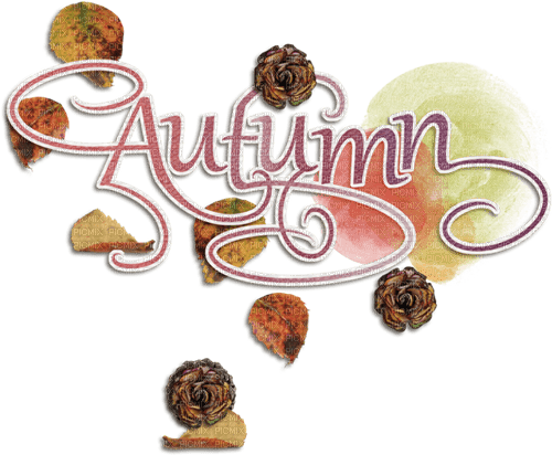 Vintage Autumn  Word Leaves - png gratuito