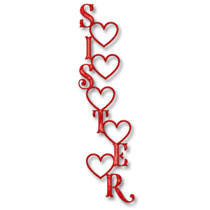 kikkapink sister red text heart hearts - 免费PNG
