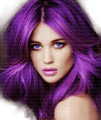 woman purple hair bp - png gratis