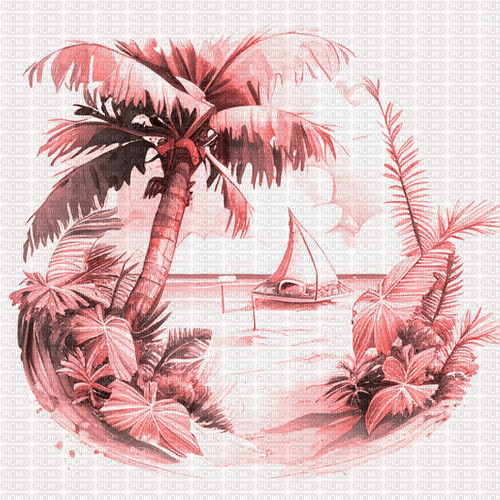 SM3 BACKGROUND summer tropical pink - безплатен png