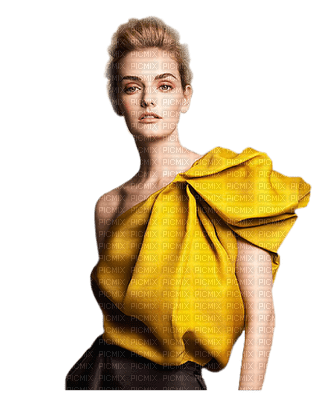 Kaz_Creations Woman Femme Yellow - png gratuito