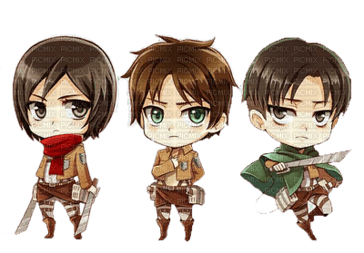 Mikasa, Eren et Livai. ♥ - darmowe png