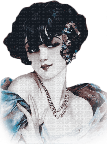 soave woman fashion vintage face blue brown - 免费PNG