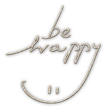 soave text be happy sepia - PNG gratuit