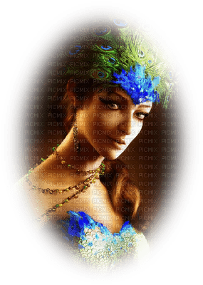 femme paon peacock woman - PNG gratuit