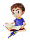 child with book - ilmainen png