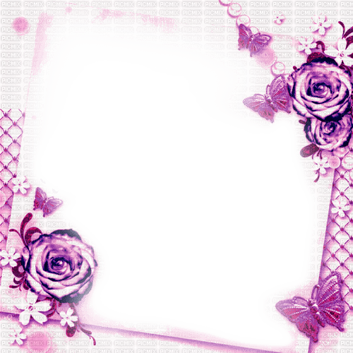 Purple Roses Frame - By KittyKatLuv65 - zadarmo png