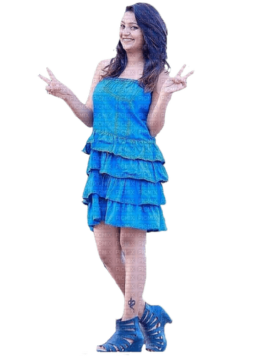 femme bleu - png gratis