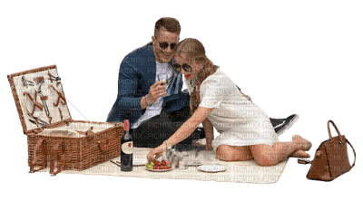couple på picnic - png ฟรี