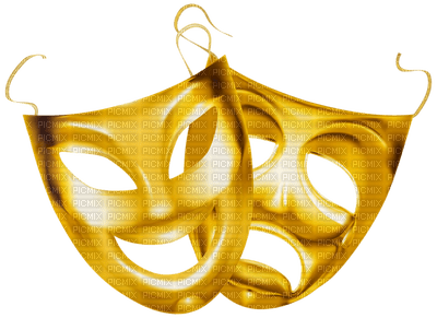 Kaz_Creations Deco  Gold Theatre Masks - безплатен png