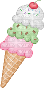 cute icecream vanilla mint chocolate chip and - Ücretsiz animasyonlu GIF