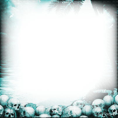 soave frame gothic skull teal - Free PNG