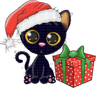chat noel  cat christmas - безплатен png