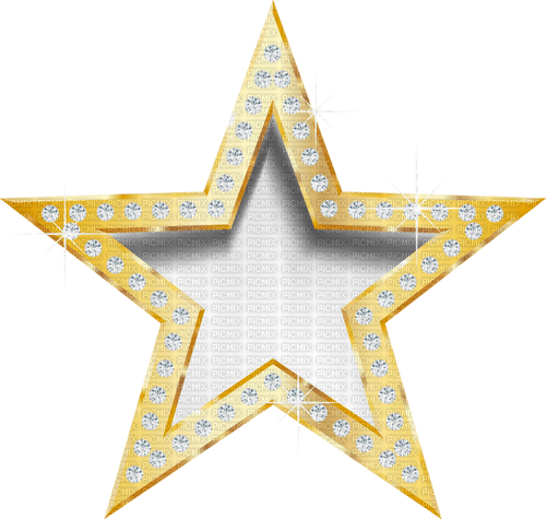 Frame star gold white - png gratuito