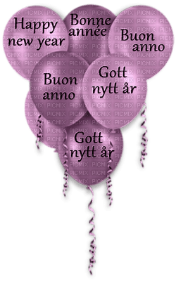 text-ballonger-Happy New Year-Bonne année-Buon anno-Gott nytt år-balloons-deco-minou52 - PNG gratuit
