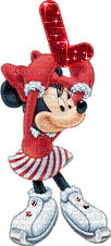 image encre animé effet lettre L Minnie Disney effet rose briller edited by me - Бесплатный анимированный гифка