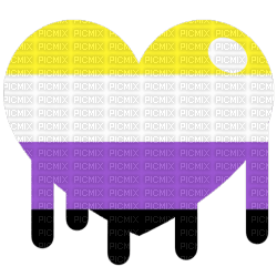 Nonbinary Pride dripping paint heart - png gratis