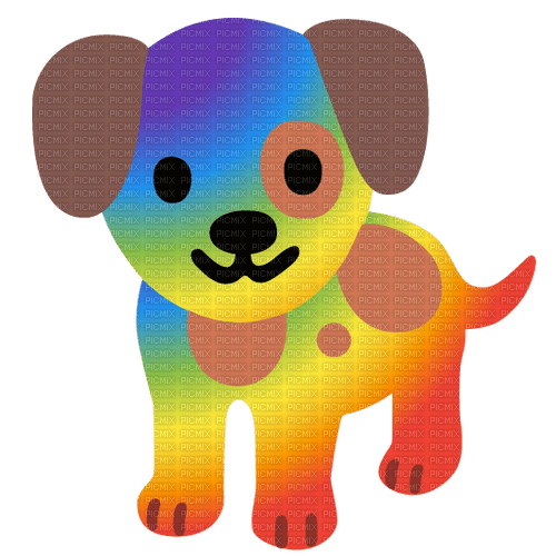 Emoji supply rainbow puppy dog arc en ciel - Free PNG
