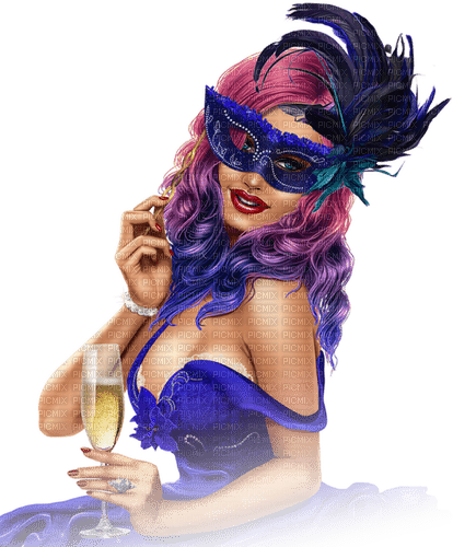 Carnival. Mardi Gras. Woman with mask. Leila - 免费PNG